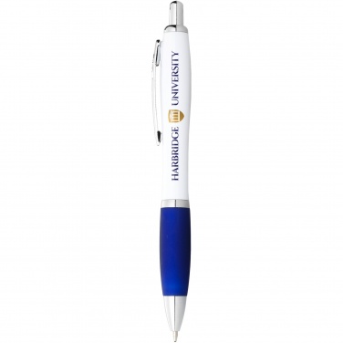 Logotrade promotional product image of: Nash ballpoint pen with white barrel and coloured grip