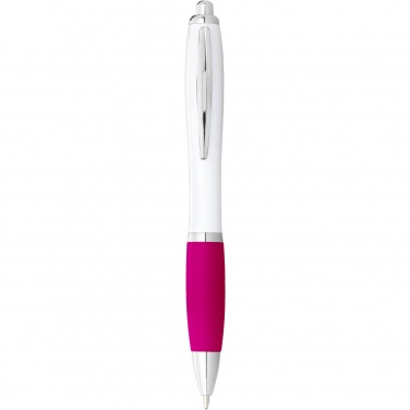 Logotrade promotional merchandise photo of: Nash ballpoint pen with white barrel and coloured grip