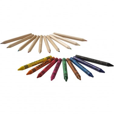Logotrade advertising product image of: Lucky 19-piece coloured pencil and crayon set