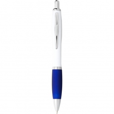 Logo trade business gifts image of: Nash ballpoint pen white barrel and coloured grip
