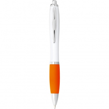 Logo trade promotional product photo of: Nash ballpoint pen white barrel and coloured grip