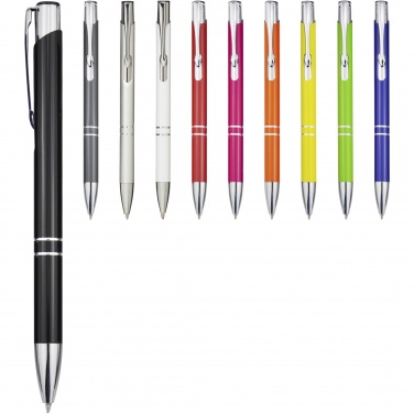 Logotrade promotional items photo of: Moneta aluminium click ballpoint pen (blue ink)