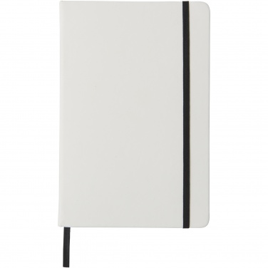 Logo trade promotional products image of: Spectrum A5 white notebook with coloured strap