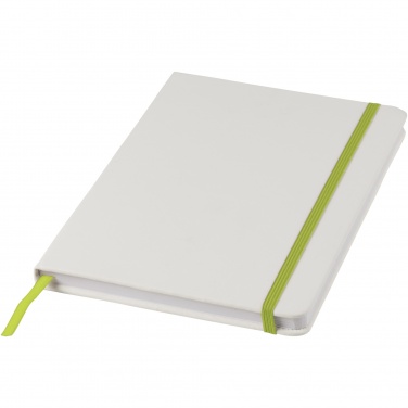 Logotrade business gift image of: Spectrum A5 white notebook with coloured strap