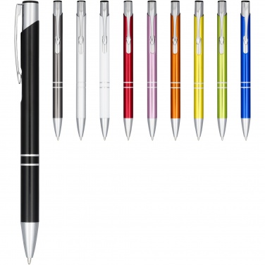 Logo trade promotional giveaways picture of: Moneta anodized aluminium click ballpoint pen