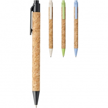 Logo trade advertising products image of: Midar cork and wheat straw ballpoint pen