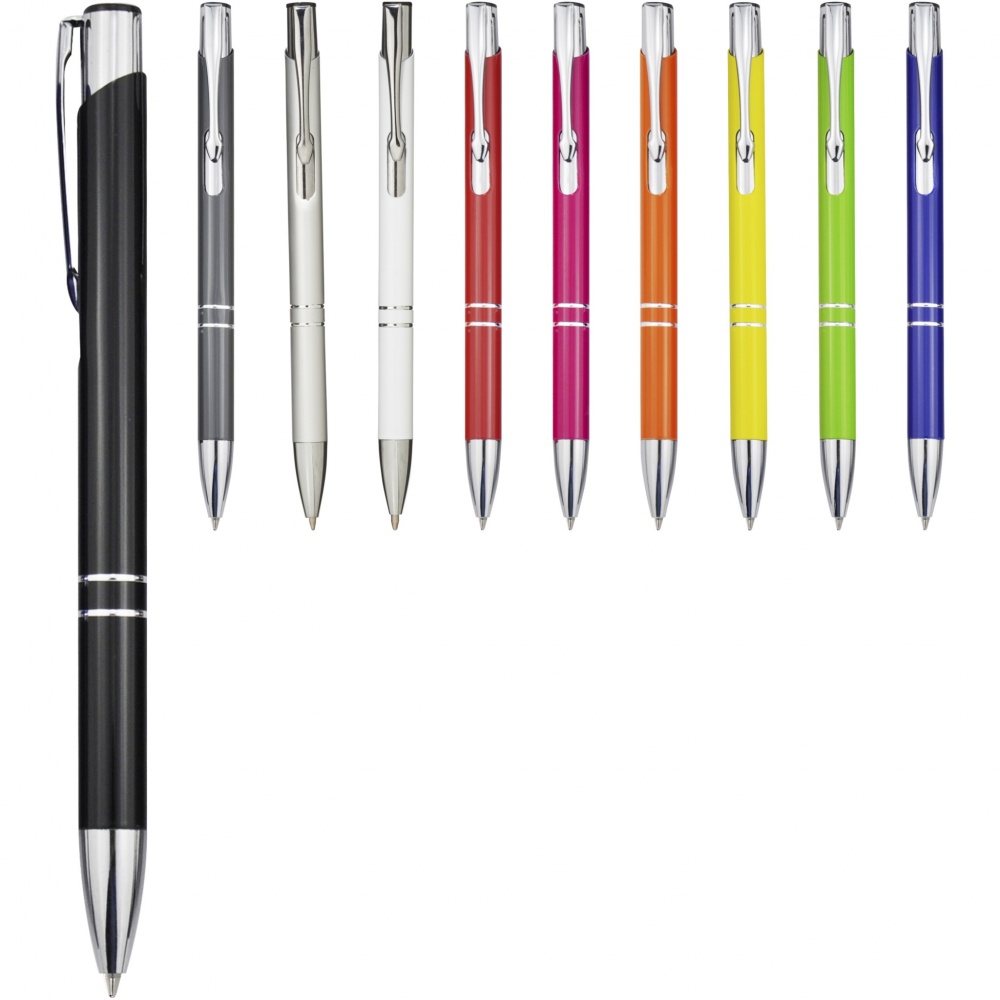 Logo trade promotional products image of: Moneta aluminium click ballpoint pen (black ink)