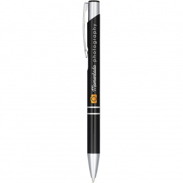 Logo trade promotional giveaways image of: Moneta anodized aluminium click ballpoint pen