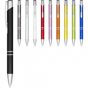 Logo trade promotional merchandise image of: Moneta anodized aluminium click ballpoint pen