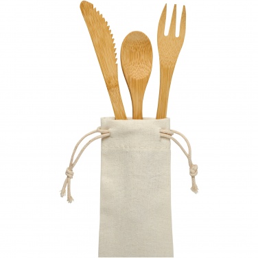 Logo trade promotional merchandise image of: Celuk bamboo cutlery set