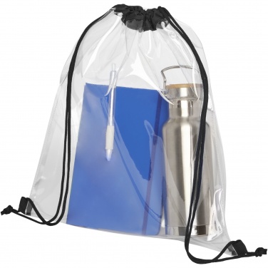 Logo trade business gifts image of: Lancaster transparent drawstring bag 5L