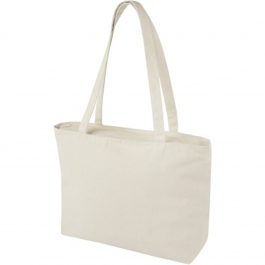 Logo trade corporate gifts picture of: Ningbo 320 g/m² zippered cotton tote bag 15L