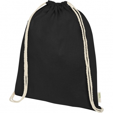 Logo trade promotional giveaways image of: Orissa 100 g/m² organic cotton drawstring bag 5L