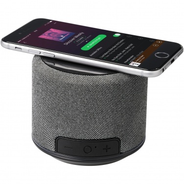 Logo trade corporate gifts image of: Fiber 3W wireless charging Bluetooth® speaker