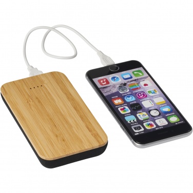 Logo trade advertising products image of: Future 6000 mAh bamboo/fabric wireless power bank