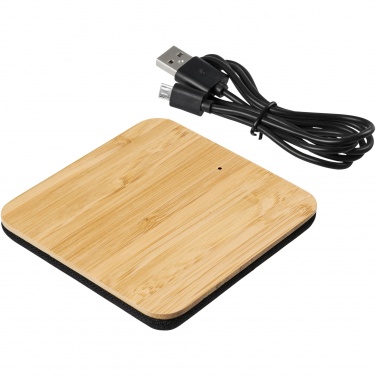 Logotrade corporate gift picture of: Leaf 5W bamboo and fabric wireless charging pad