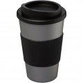 Americano® 350 ml insulated tumbler with grip, Silver / Solid black