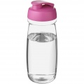 H2O Active® Pulse 600 ml flip lid sport bottle, Transparent / Pink