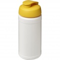 Baseline® Plus 500 ml flip lid sport bottle, White / Yellow