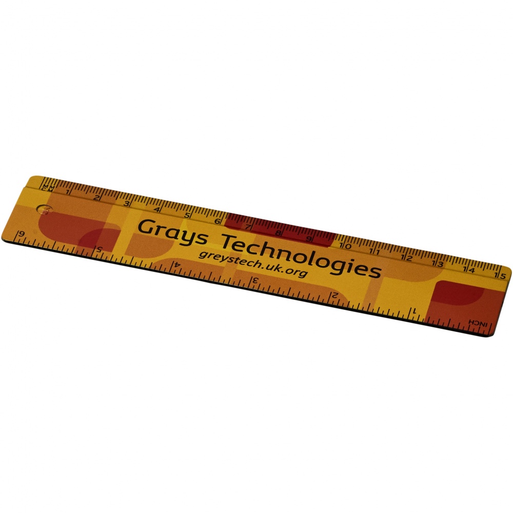 Logo trade promotional gifts picture of: Terran 15 cm ruler from 100% recycled plastic