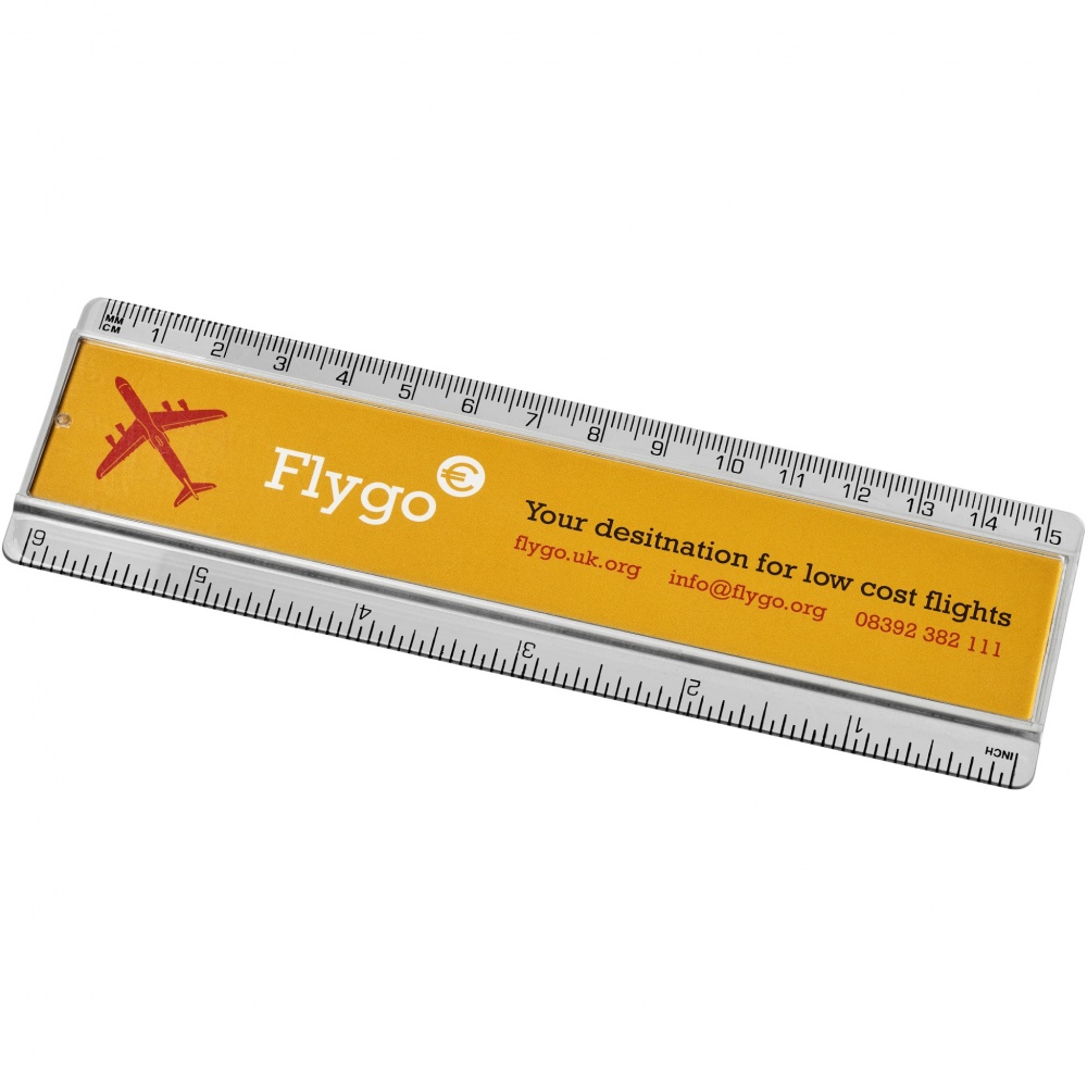 Logo trade advertising products image of: Ellison 15 cm plastic insert ruler