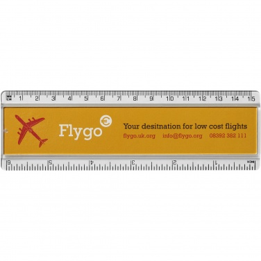 Logo trade promotional merchandise photo of: Ellison 15 cm plastic insert ruler