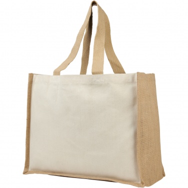 Logo trade promotional item photo of: Varai 320 g/m² canvas and jute shopping tote bag 23L