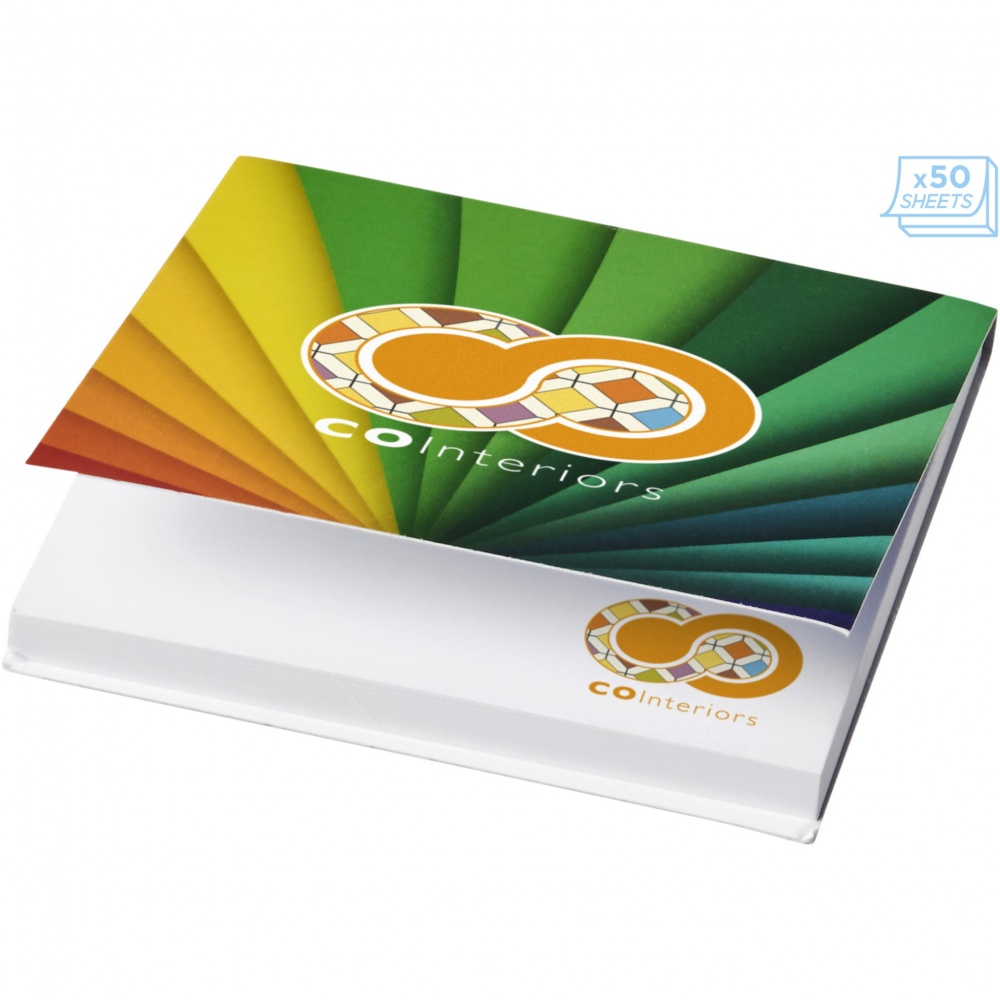 Logo trade promotional giveaway photo of: Sticky-Mate® soft cover squared sticky notes 75x75mm