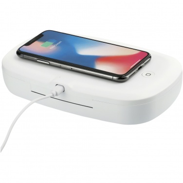 Logo trade promotional gift photo of: Capsule UV smartphone sanitizer with 5W wireless charging pad