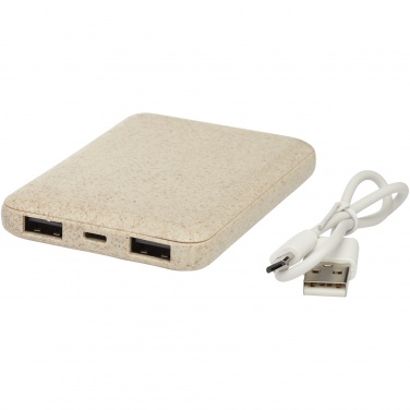 Logo trade promotional giveaway photo of: Asama 5000 mAh wheat straw power bank