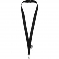 Tom recycled PET lanyard with breakaway closure, Solid black