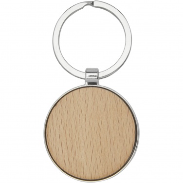 Logo trade advertising product photo of: Moreno beech wood round keychain