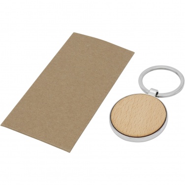 Logo trade promotional merchandise image of: Moreno beech wood round keychain