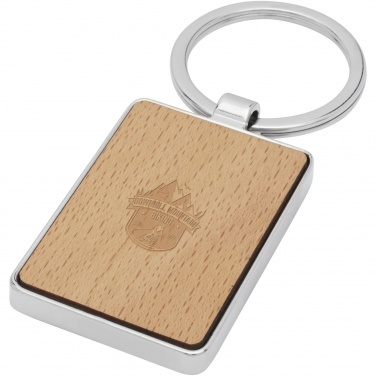 Logo trade promotional merchandise photo of: Mauro beech wood rectangular keychain