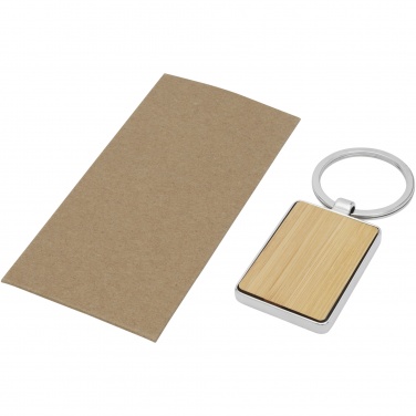 Logo trade business gift photo of: Neta bamboo rectangular keychain