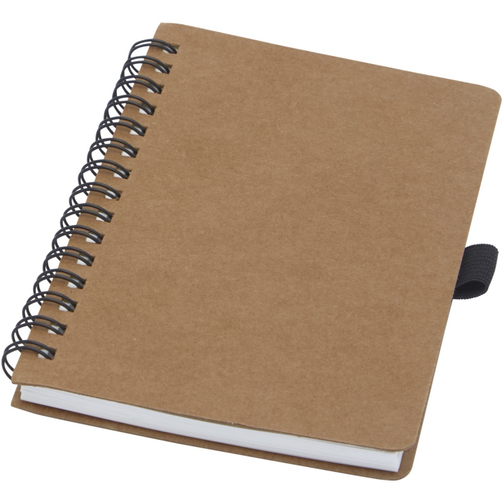 Logotrade promotional item picture of: Cobble A6 wire-o recycled cardboard notebook with stone paper