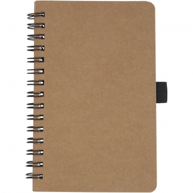 Logo trade promotional giveaways picture of: Cobble A6 wire-o recycled cardboard notebook with stone paper