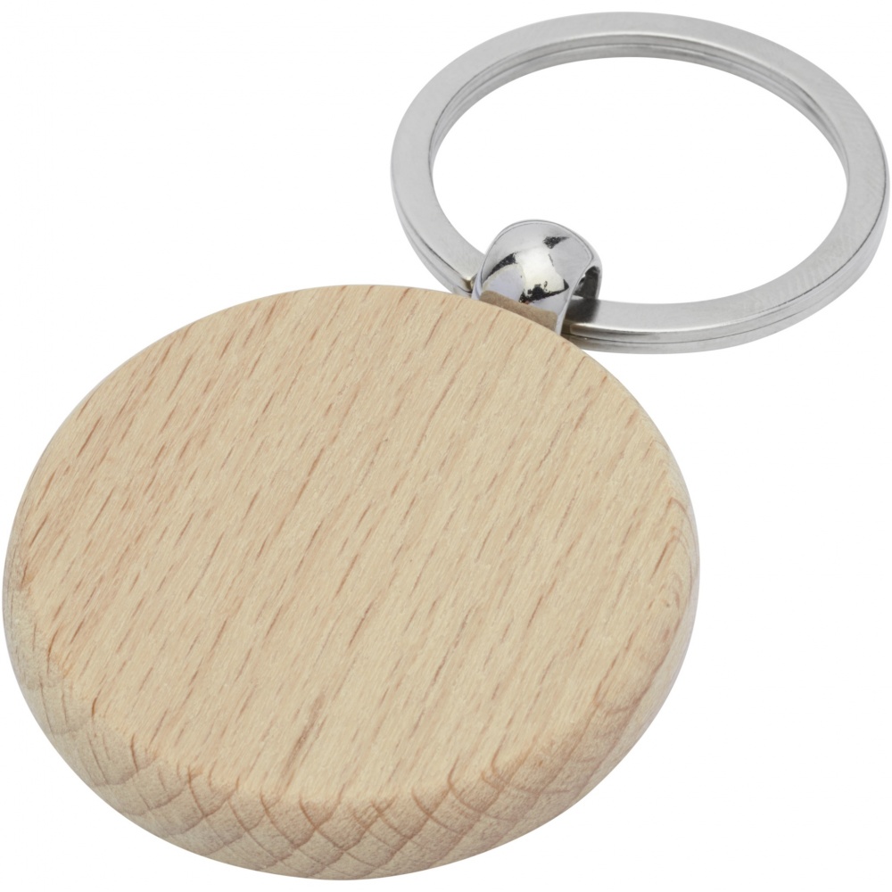 Logotrade promotional item image of: Giovanni beech wood round keychain