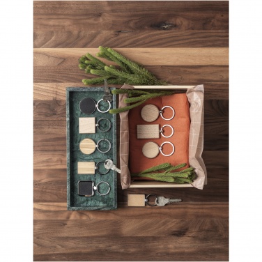 Logo trade promotional items image of: Gioia beech wood squared keychain