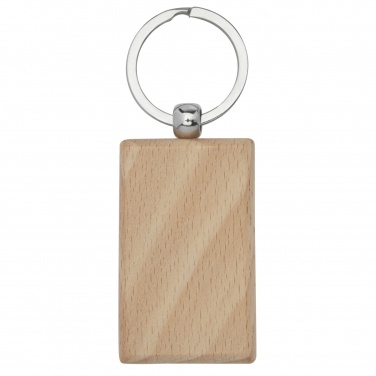 Logo trade promotional merchandise picture of: Gian beech wood rectangular keychain