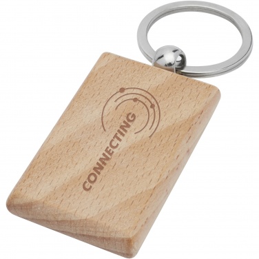 Logotrade promotional items photo of: Gian beech wood rectangular keychain
