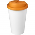 Americano® Eco 350 ml recycled tumbler with spill-proof lid, Orange / White