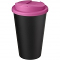 Americano® Eco 350 ml recycled tumbler with spill-proof lid, Pink / Solid black