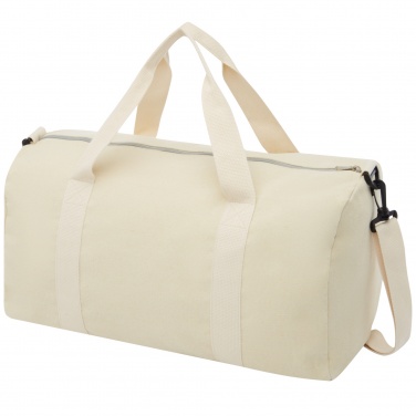 Logo trade promotional merchandise picture of: Pheebs 450 g/m² recycled cotton and polyester duffel bag 24L