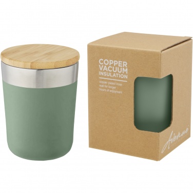 Logo trade promotional giveaways image of: Lagan 300 ml stainless steel tumbler with bamboo lid