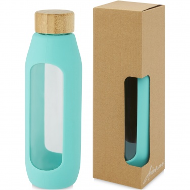 Logo trade promotional giveaways image of: Tidan 600 ml borosilicate glass bottle with silicone grip
