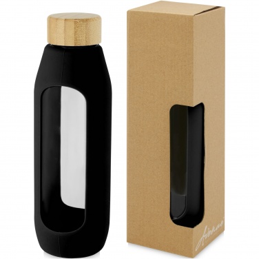 Logo trade promotional merchandise image of: Tidan 600 ml borosilicate glass bottle with silicone grip