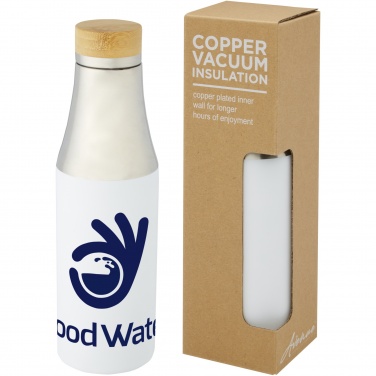 Logo trade promotional gifts image of: Hulan 540 ml copper vacuum insulated stainless steel bottle with bamboo lid