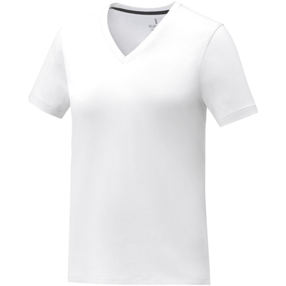 Logo trade corporate gifts image of: Somoto short sleeve women's V-neck t-shirt 