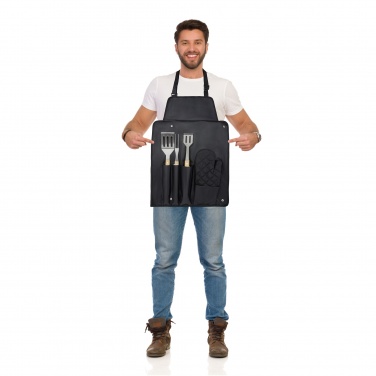 Logo trade advertising products image of: Gril 3-piece BBQ tools set and glove 